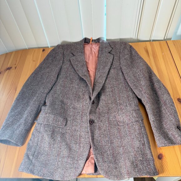 Vintage Harris Tweed Blazer Sport Coat Striped 40R - Picture 3 of 9
